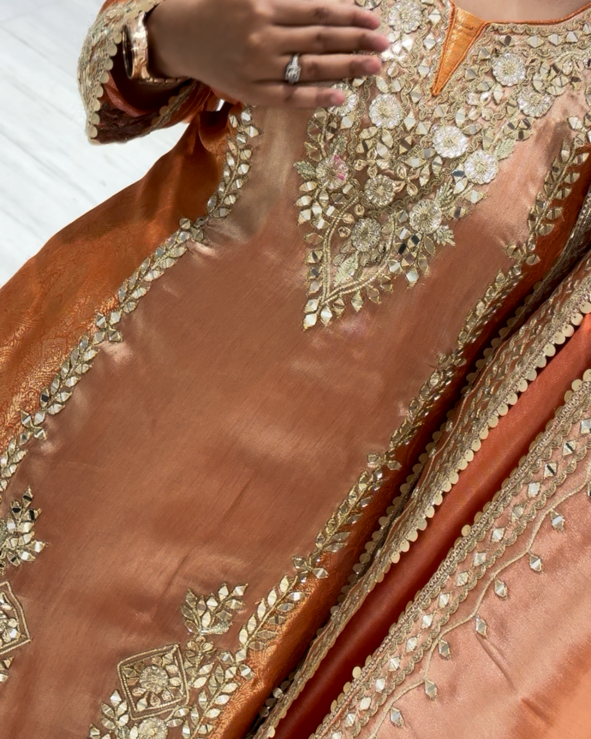 Golden - Rust Party Wear Suit Set