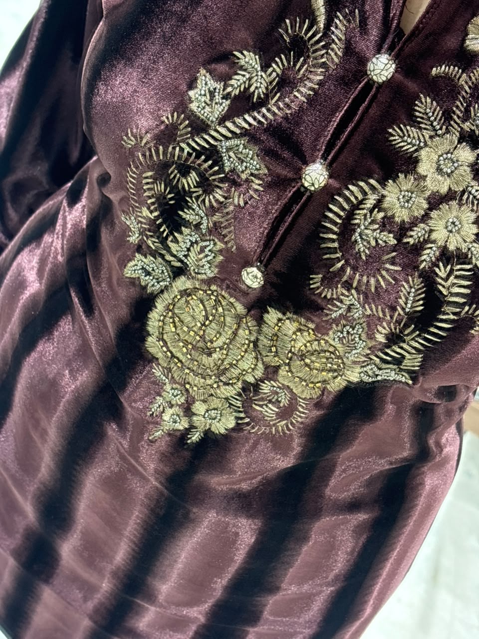 Deep Plum Embroidered Winter Co-ord Set