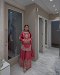 Rose Pink Embroidered Sharara Set