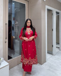 Red 3 piece suit set