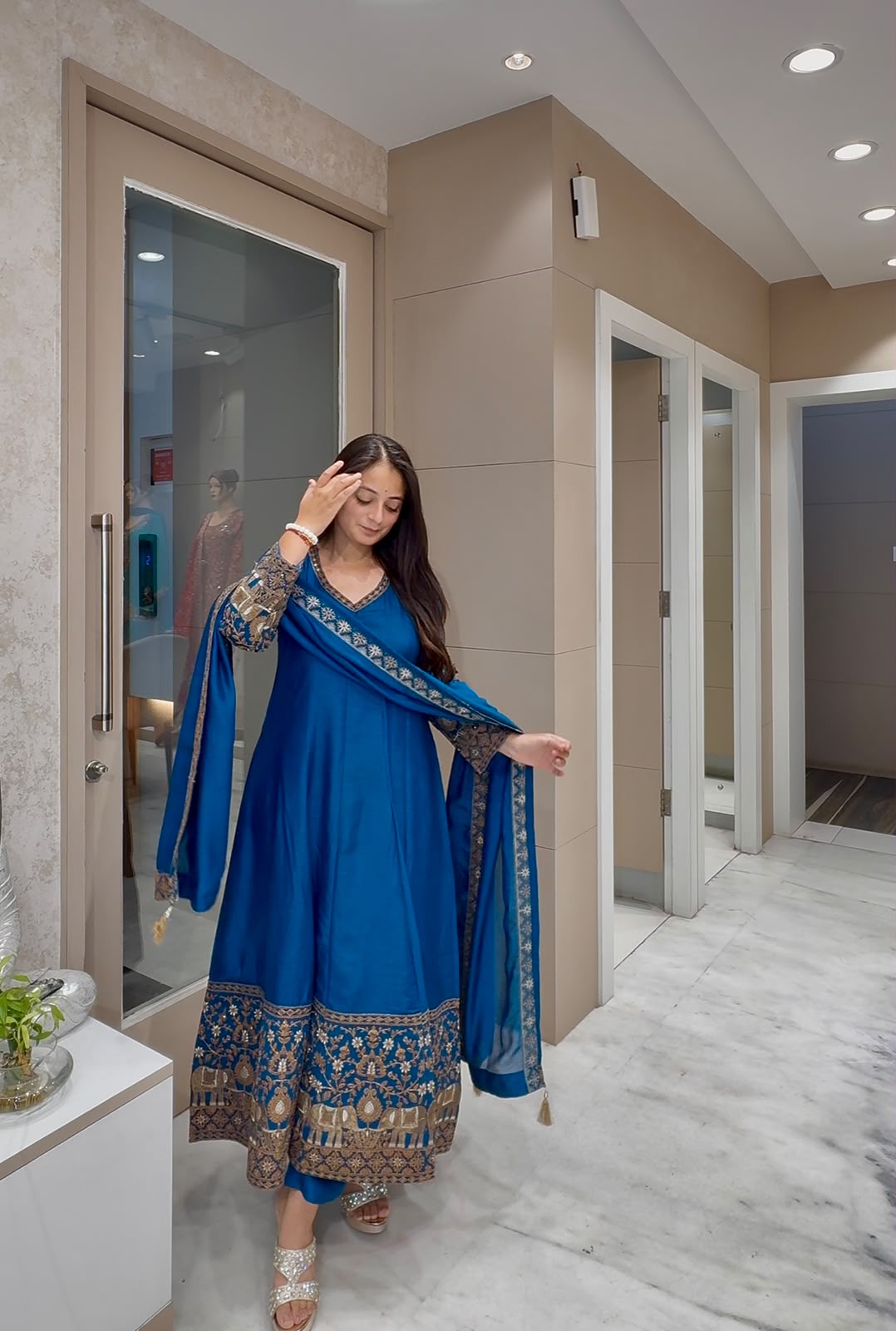 Royal Blue Anarkali Set