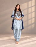 Ice Blue Embellished Party Wear Suit