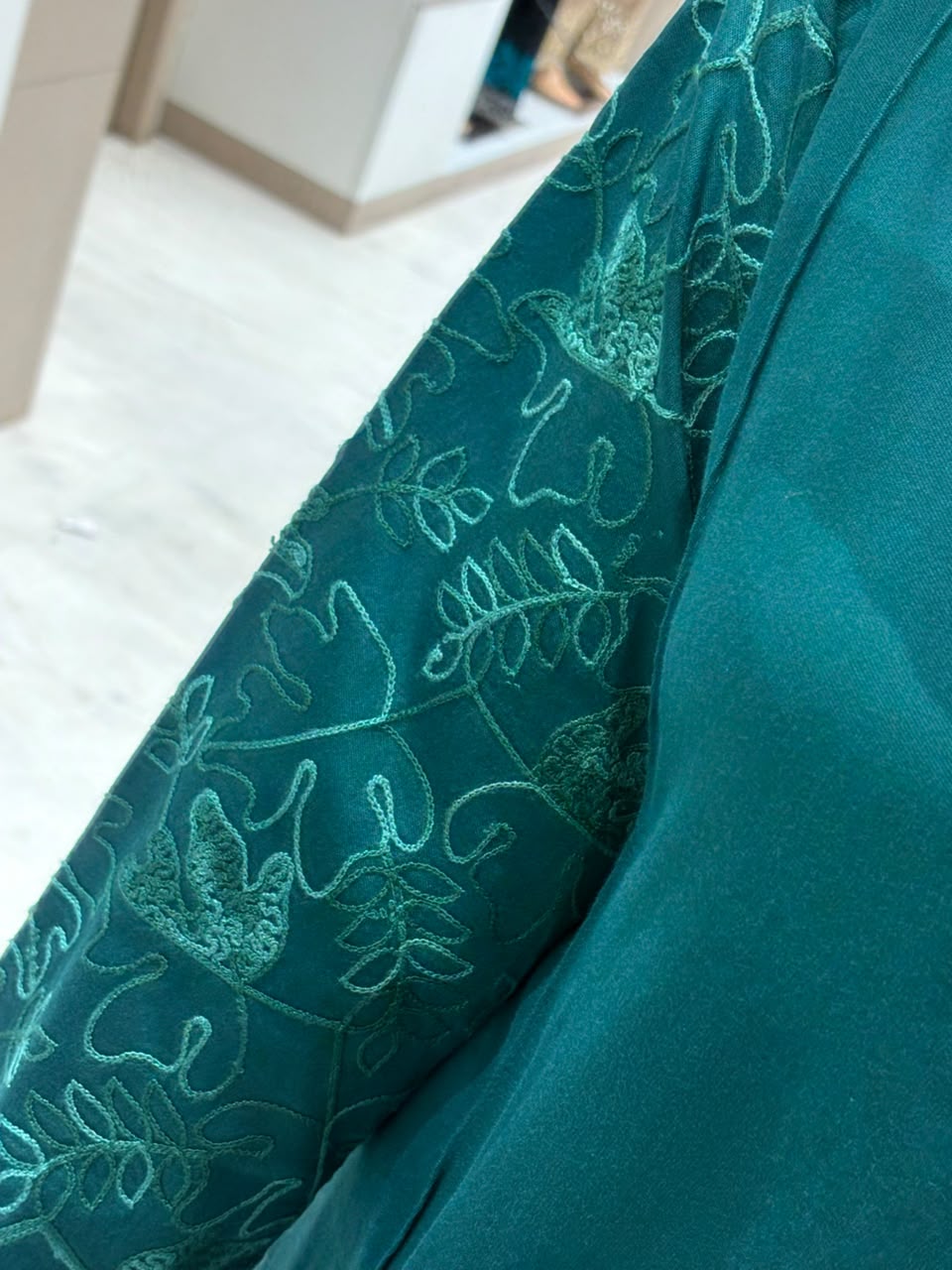 Teal Embroidered Winter Kurta Set