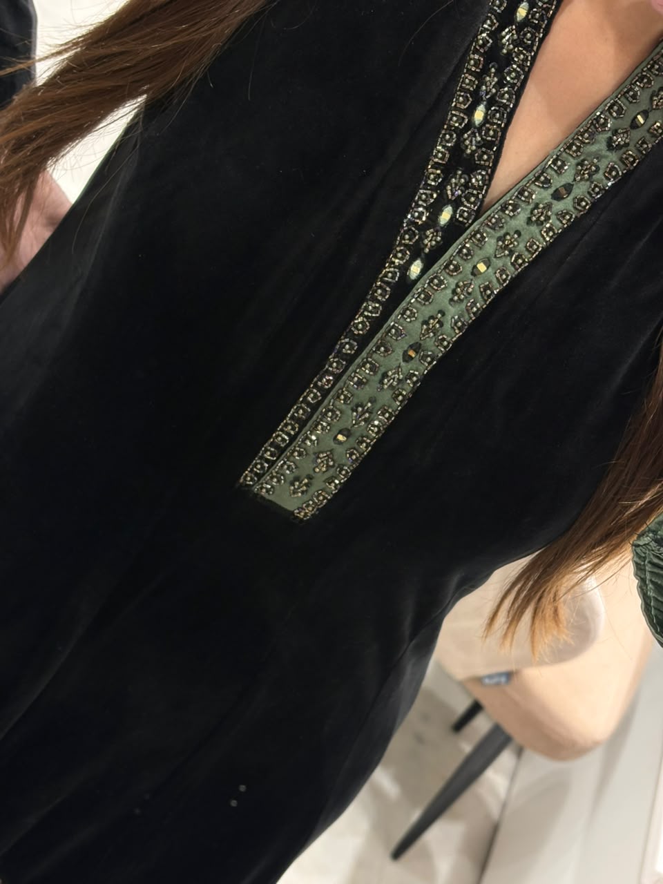 Black Velvet Winter Anarkali Set
