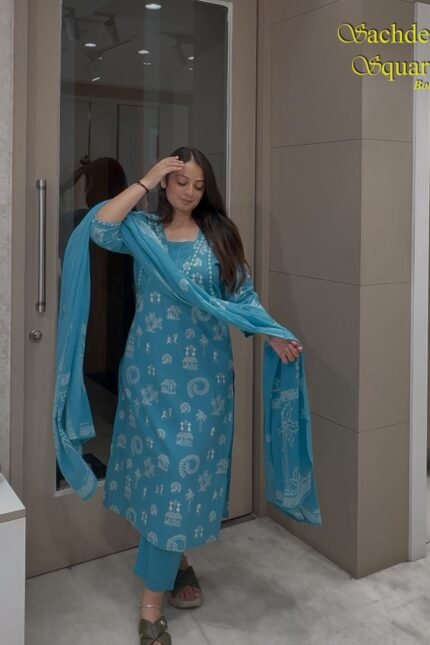 SUMMERY BLUE KURTA SET