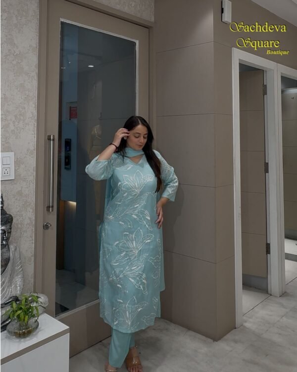 ICE BLUE WHITISH SUIT
