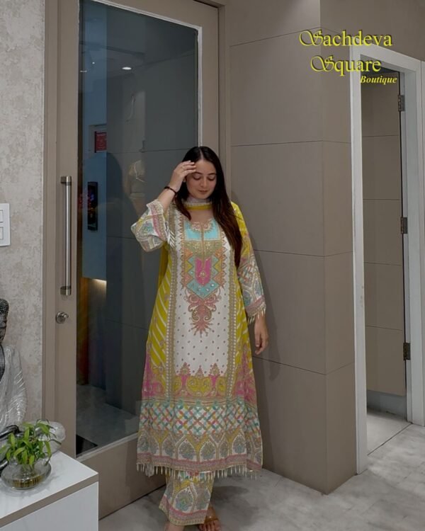 MULTI COLOUR PARTY WEAR SUIT