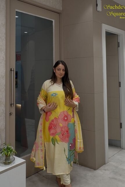 Yellow - Cream suit set