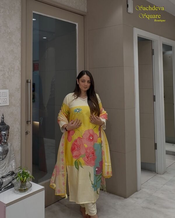 Yellow - Cream suit set