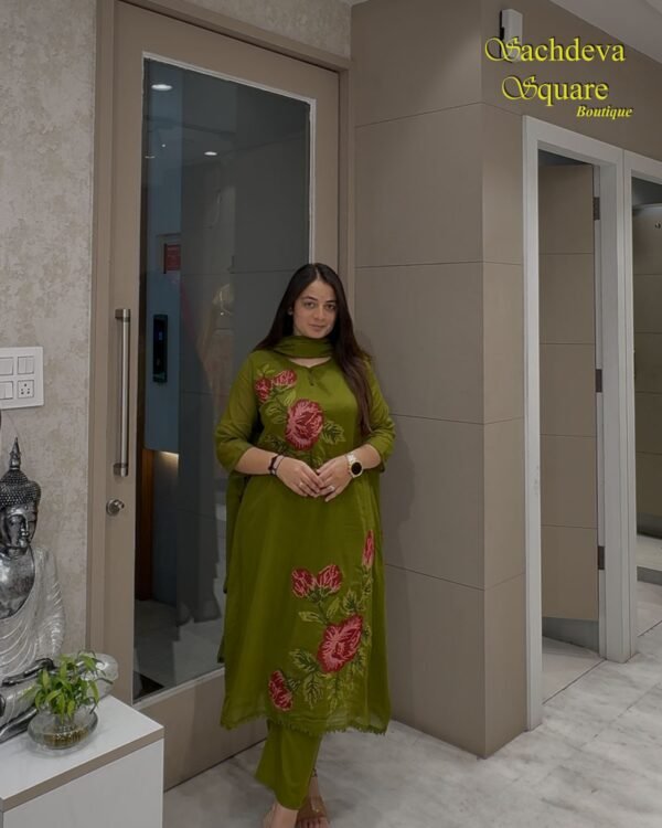 GREEN FROCK STYLE KURTA SET